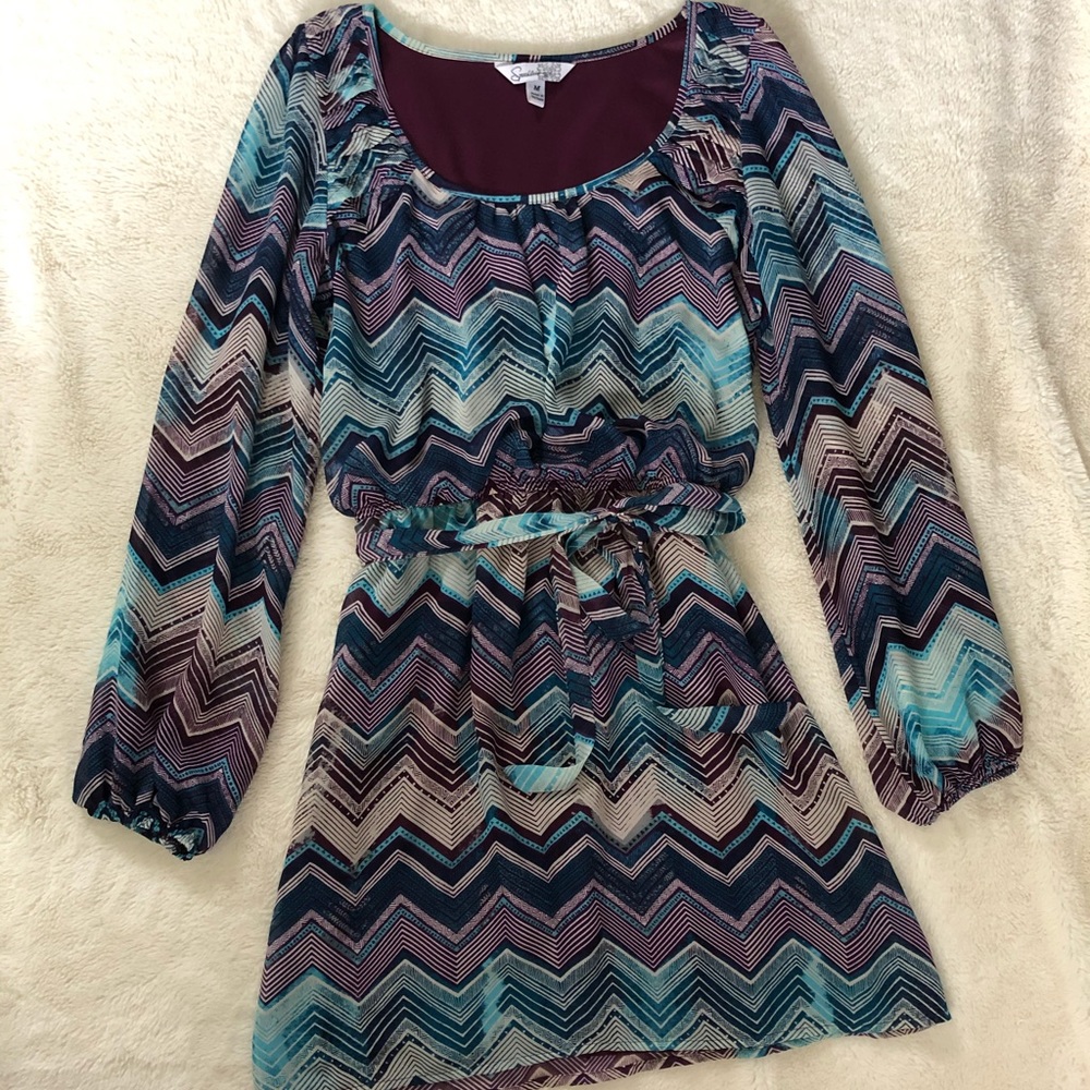 Speechless Purple and Blue Patterned Dress